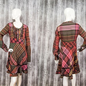 Nolita Womens Check Dress Long sleeve Multicoloured size IT44/UK10/US6