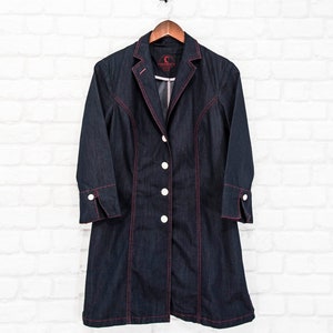 STEINBOCK Tirol Austria Jeans Blazer Jacke Dünner Mantel Trachten Oktoberfest Loden Größe UK14/USA 10