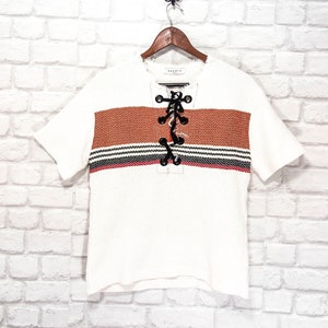 SANDRO Paris Baumwoll Strick Top Kurzarm Gr 1/S