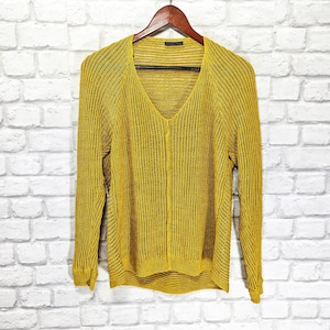 OSKA Womens Jumper Sweater Pullover Mustard Yellow size M