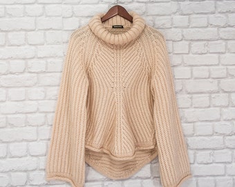 Stine Goya Albert Mohair Knit Chunky Ribbed Womens Jumper Sweater Pullover Oversize Fit Turtle neck size S