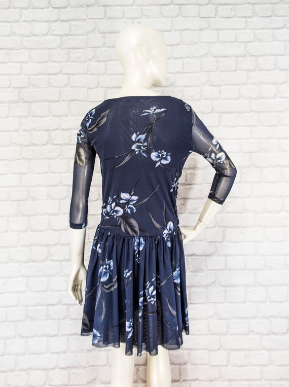 GANNI Etsu Mesh Floral Dress Lightly Pleated Wrap… - image 5