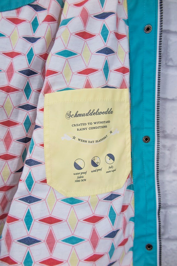 Schmuddelwedda Raincoat Rain Jacket Turquoise Win… - image 9