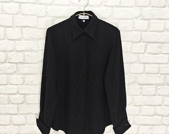Anne Fontaine Strukturiertes Top, schwarzes T-Shirt, Top grösse 26