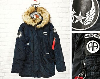 ALPHA INDUSTRIES　PARKA　迷彩服　Lサイズ　P02-29 Alpha Industries Men's Black N-2B Parka