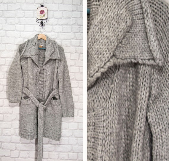 Paul Shark Longline Belted Cardigan Extrafine Alpaca merino Wool Blend Grey Size S Etsy Canada