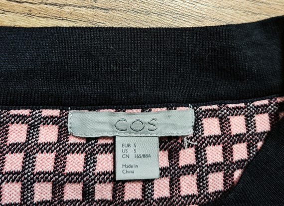 COS Longline A-shape Cardigan Check Pattern Cotto… - image 4