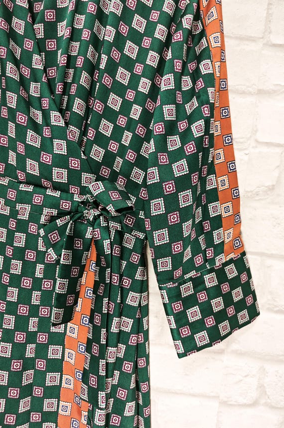 SANDRO Silk Patchwork Geometric Pattern Midi Dres… - image 2