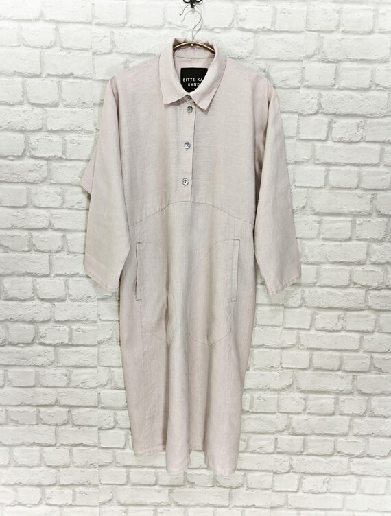 knee length dresses for ladies Bitte Kai Rand Tokyo Twill Shirt Dress Black w/Ivory Stitching  KIITOSlife