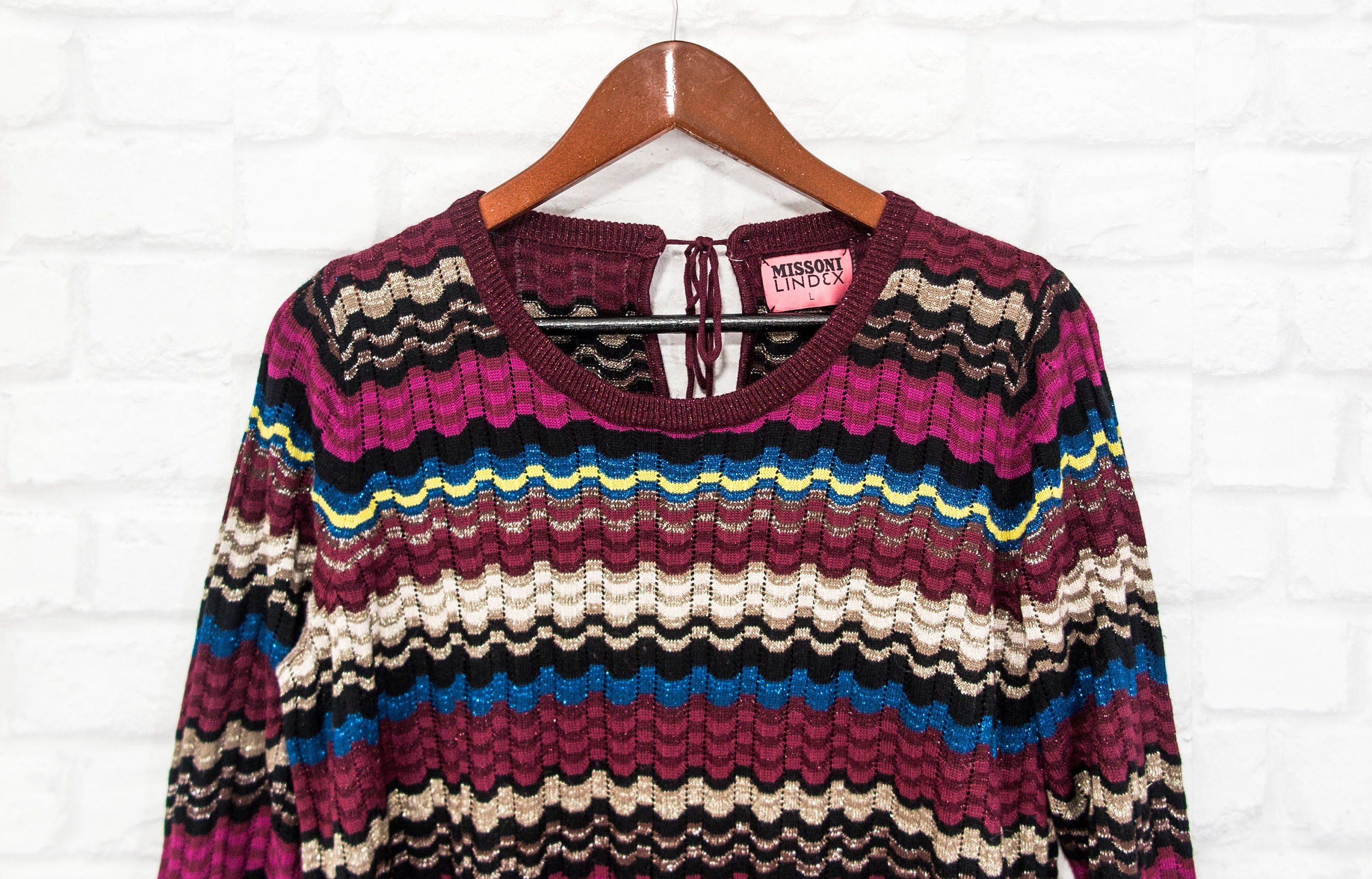 MISSONI Jumper Sweater Pullover Metallic Yarn Multicoloured - Etsy
