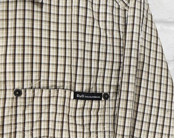Chemise Homme Dolce & Gabbana Gold à Carreaux - Taille 15,75/16,5 - Coton 100% - Manches Longues - Neuf Avec étiquettes