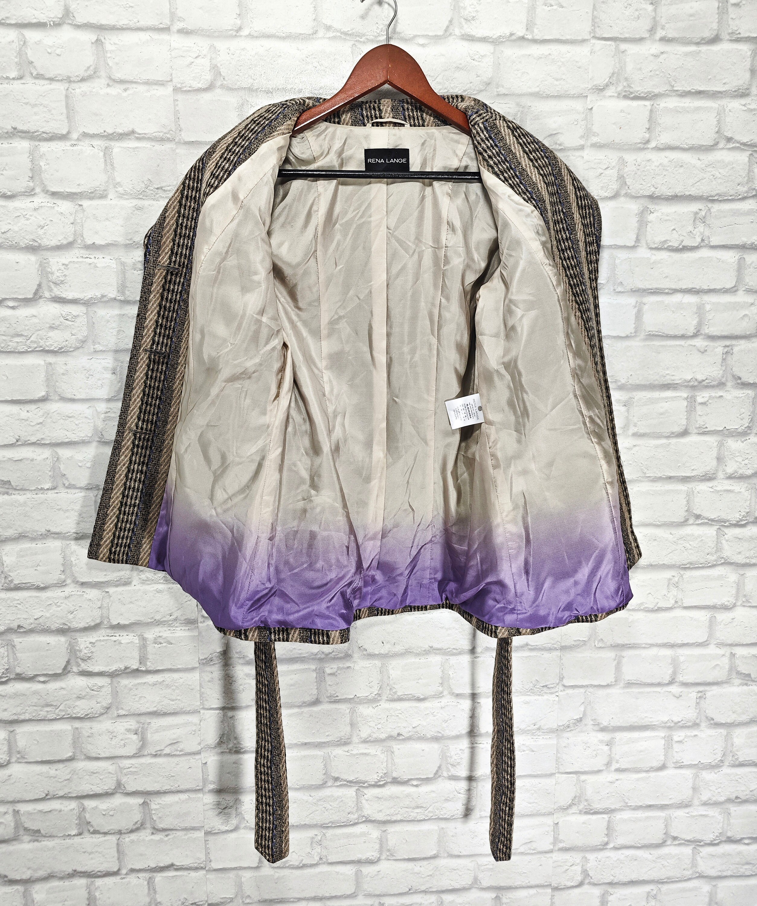 RENA LANGE Virgin Wool Belted Jacket Coat Size IT42/UK10/S