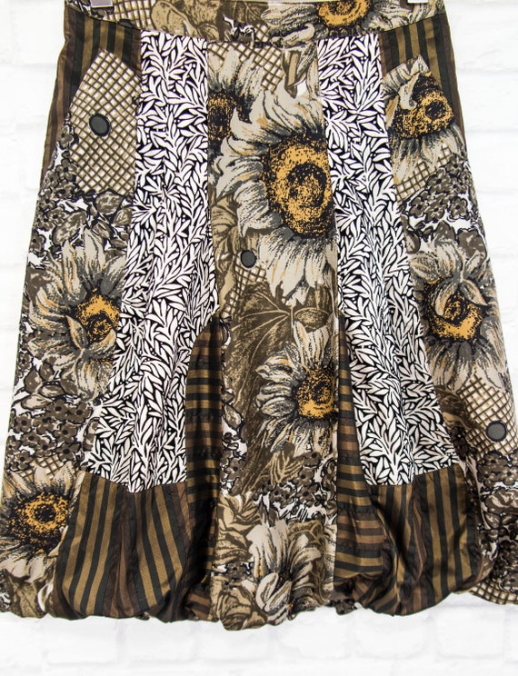 KENZO Silk Floral Skirt Sunflowers Multi print si… - image 2