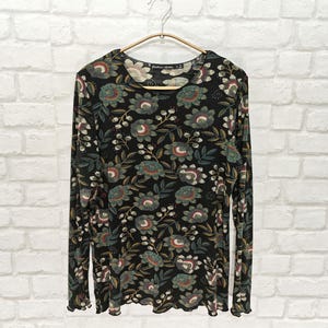 Gudrun Sjoden Floral Pattern Top Blouse size M