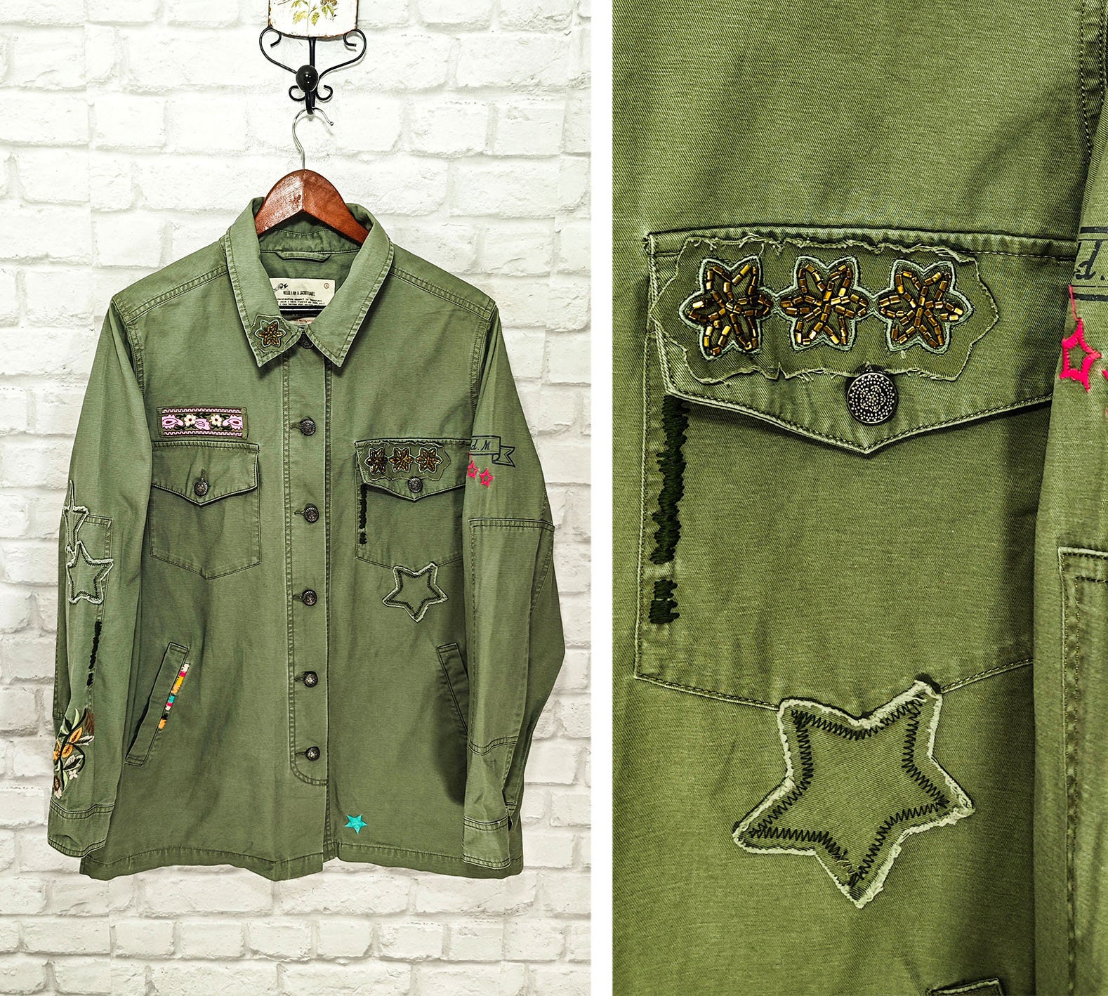 Odd Molly Helmi Jacket Embellished Broderie Beads Khaki Size 4 Etsy