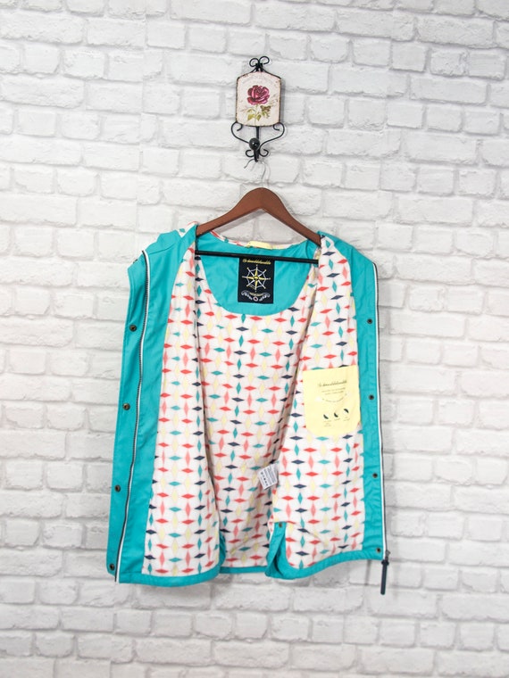 Schmuddelwedda Raincoat Rain Jacket Turquoise Win… - image 8