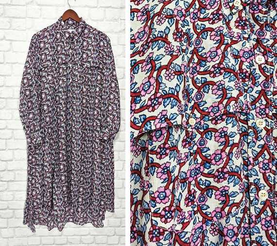Isabel Marant Etoile Eliane Floral Print Midi Shirt Dress Size 40 Etsy Canada