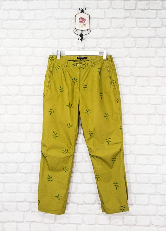 Gudrun Sjoden Womens Pants Trousers Green Cotton s