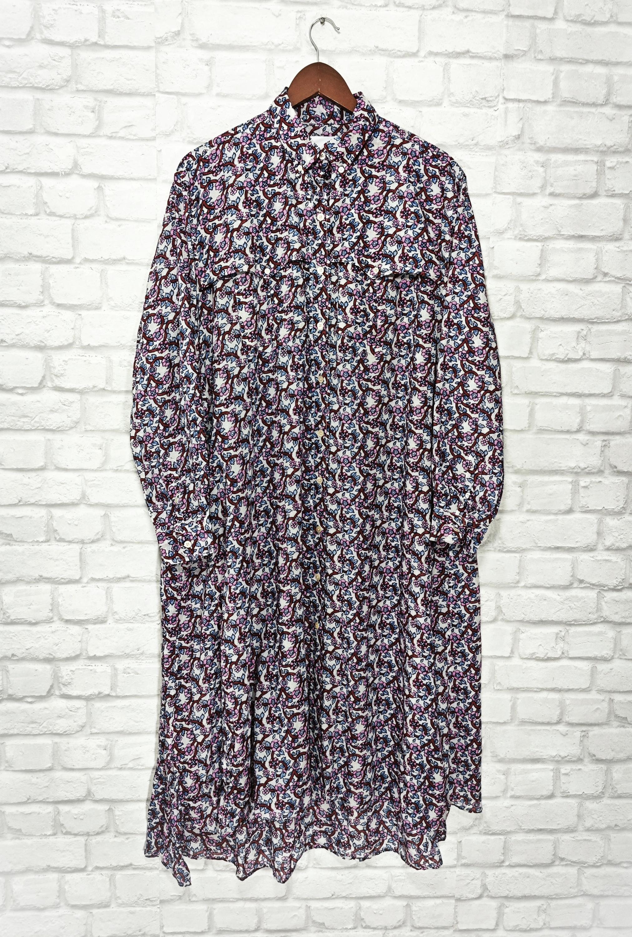 Isabel Marant Etoile Eliane Floral Print Midi Shirt Dress Size 40 Etsy Canada
