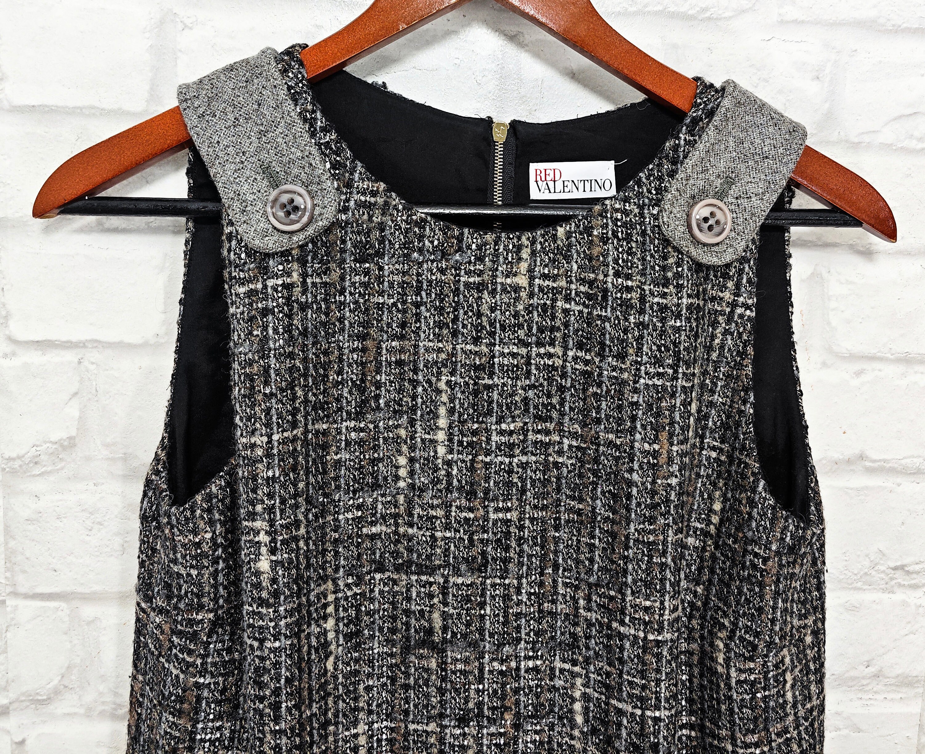 Red Valentino Tweed Boucle Dress Wool Blend Sleeveless size IT42/UK10/US6/EU36/S