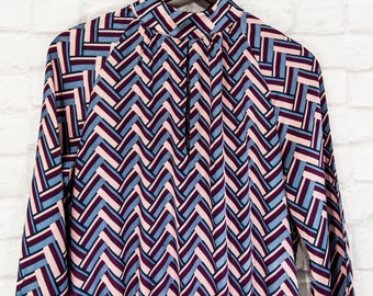 Dea Kudibal Mulberry zijden vintage jurk met print en lange mouwen