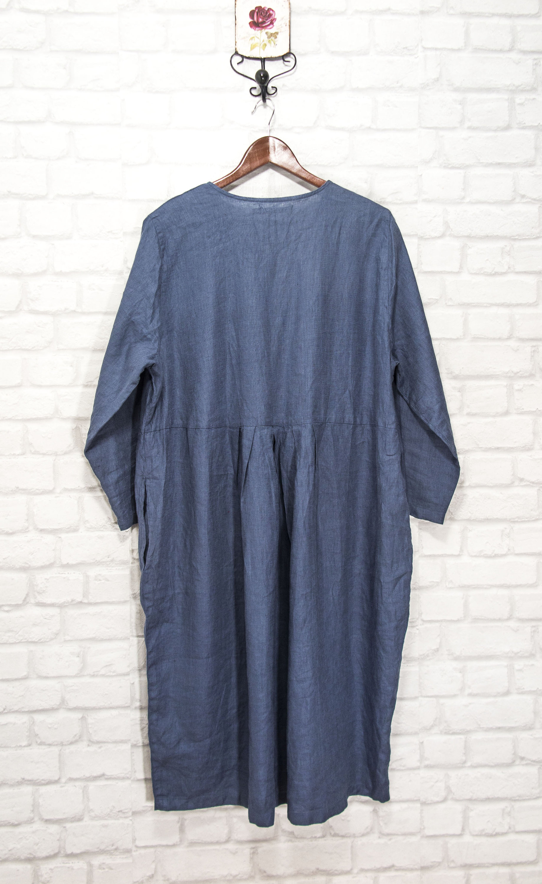 Gudrun Sjoden Embroidered Dress Linen Blue Size L - Etsy