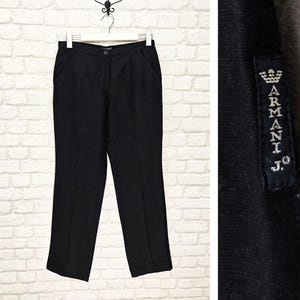 Armani Jeans Viscose Hemp Black Trousers Pants Size UK 14 / US 10 / IT 44