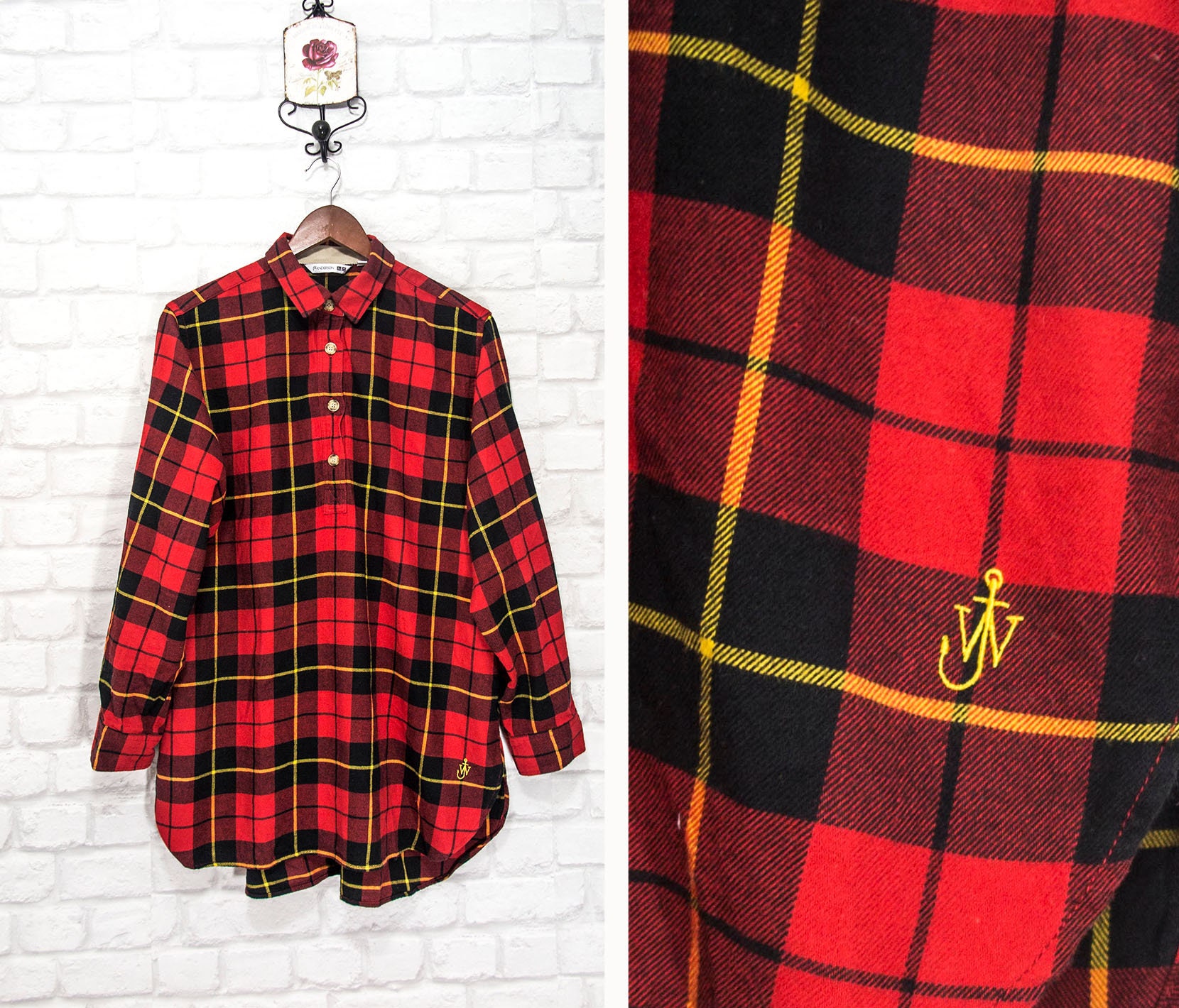 JW Anderson X Uniqlo Flannel Checked Longline Shirt Tartan JW Anderson X Uniqlo Flannel Checked Longline Shirt Tartan