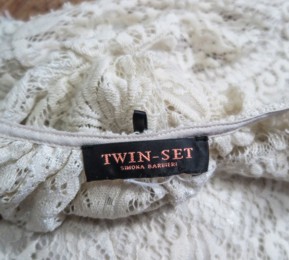 Twin Set Simona Barbieri Blusa de encaje color champ n Manga corta