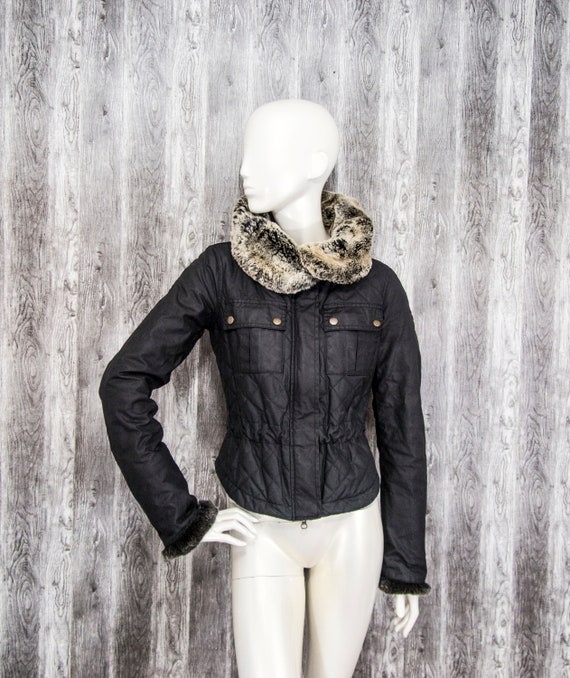 Belstaff Gold Label Waxed Cotton Womens Jacket Coat Real Fur - Etsy