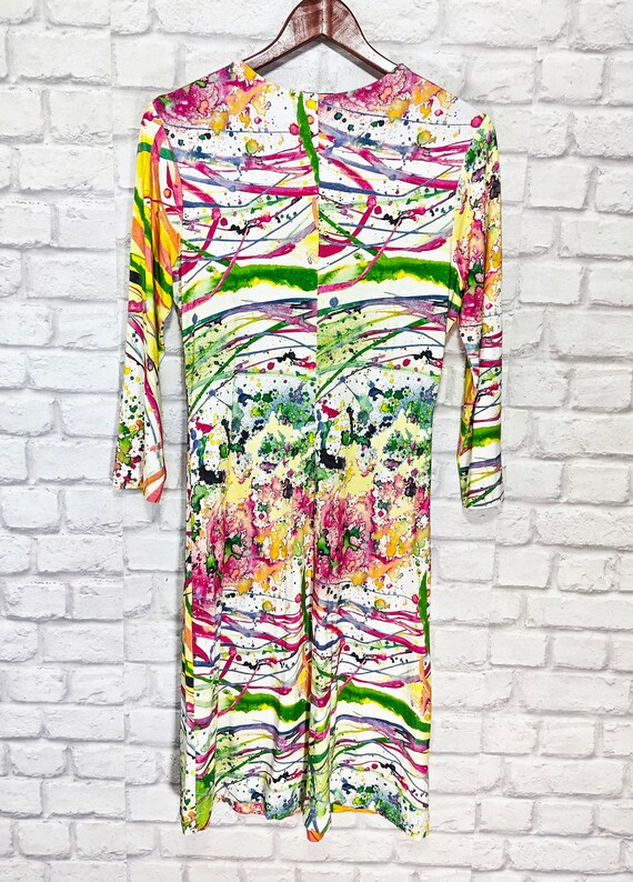 Basler Watercolor Abstract Multicolor Pattern Dre… - image 5