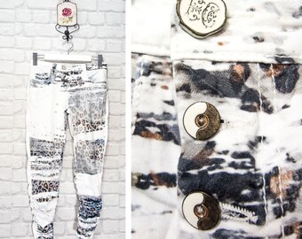 Elisa Cavaletti by Daniela Dallavalle White Trousers Pants with animal print size 28