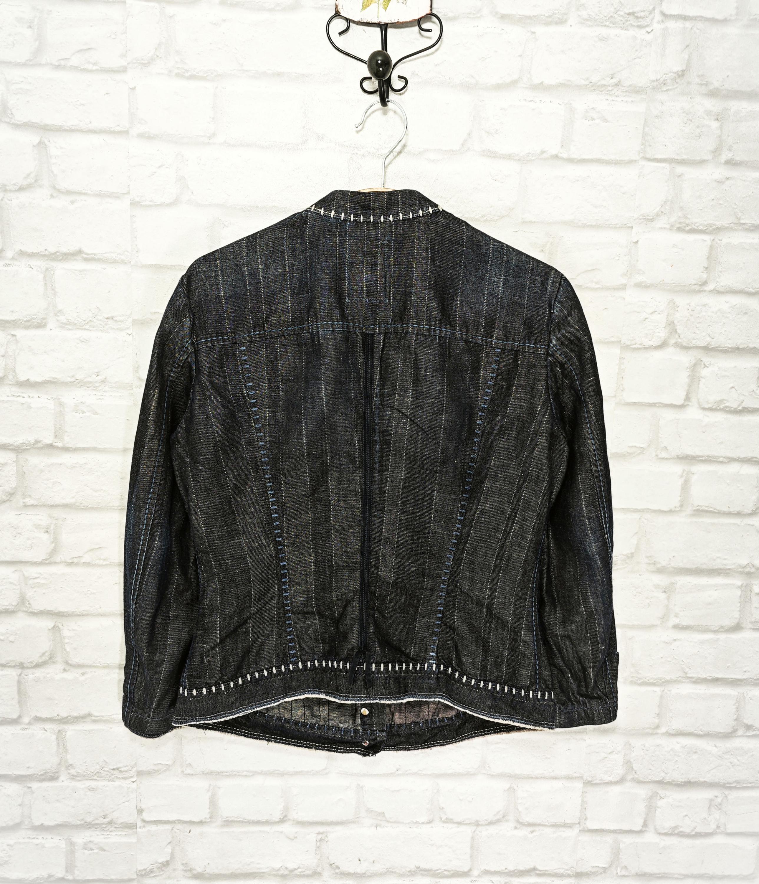 Marithe Francois Girbaud Blazer Jacket With Broderie Striped