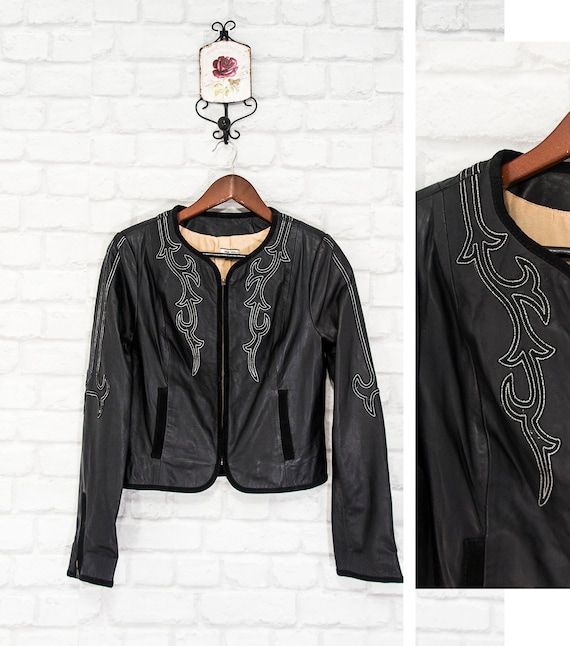 NOA　レディース　BLK S Noa Noa Black Real Leather Coat Biker Jacket Size S - Etsy Canada