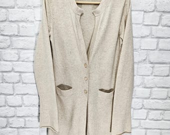 Maglione cardigan lungo in cashmere FTC Beige taglia L
