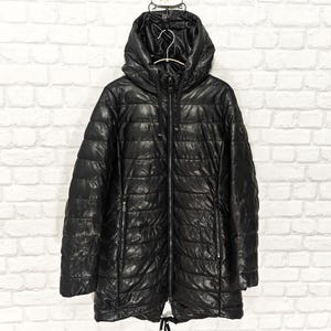 Fuchs Schmitt Women's Hooded Parka Animal Friendly Leather Jacket Size UK 10