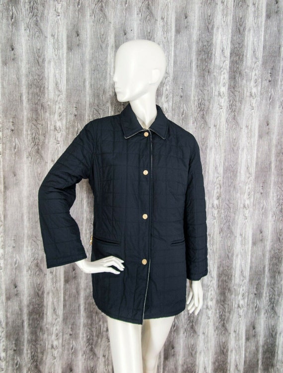 BASLER Vintage Reversible Womens Thin Jacket Navy blue/green size 