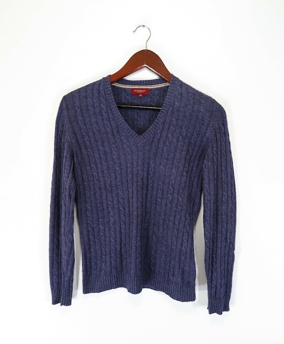 Jumper Sweater Pullover V neck Cable 