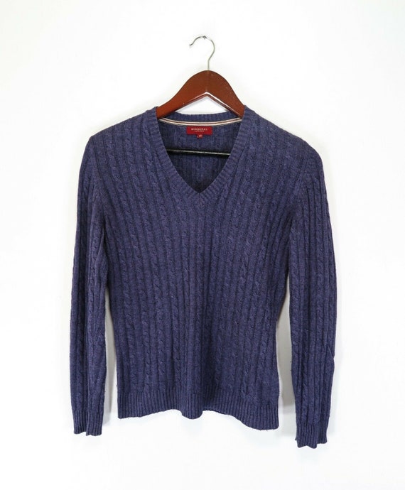 Jumper Sweater Pullover V neck Cable 