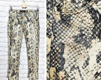 Isabel Marant Pantaloni in velluto a coste con stampa serpente Jeans slim fit taglia 36