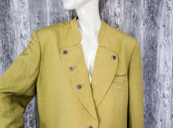 STEINBOCK Tyrol Trachten Austrian Vintage Linen Mustard Womens