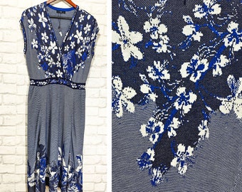 IVKO Dress Fine Viscose Knit Floral Intarsia Pattern size 40/L