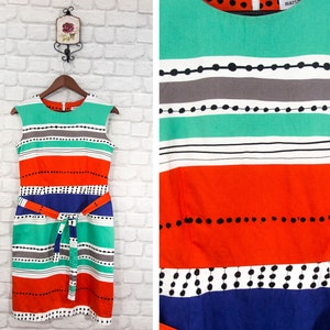 Marimekko Quipu Multicoloured Vintage Print Dress Knee Length Sleeveless size 36/UK10/US6/S