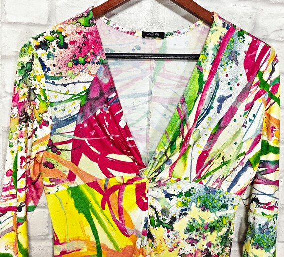 Basler Watercolor Abstract Multicolor Pattern Dre… - image 4