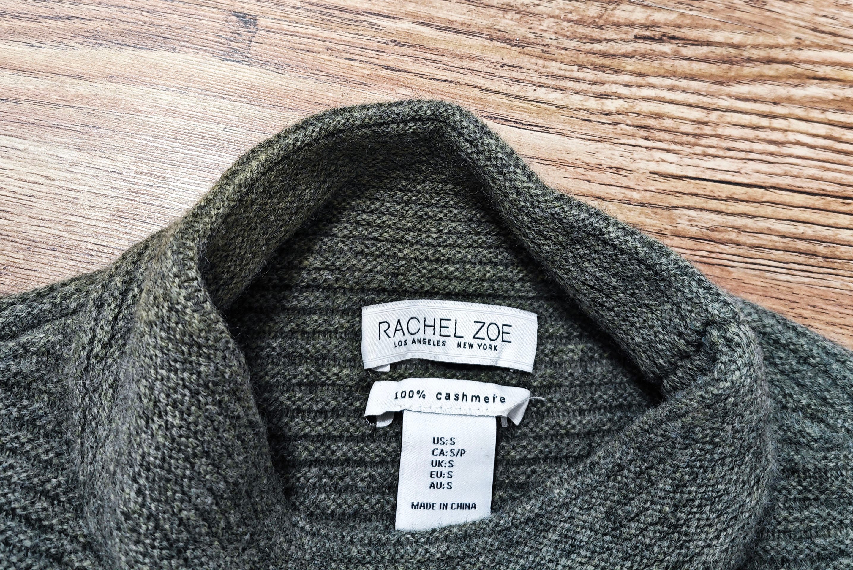 Rachel Zoe Pure Cashmere Knit Ribbed Jumper Sweater Pullover Green Size S Etsy UK