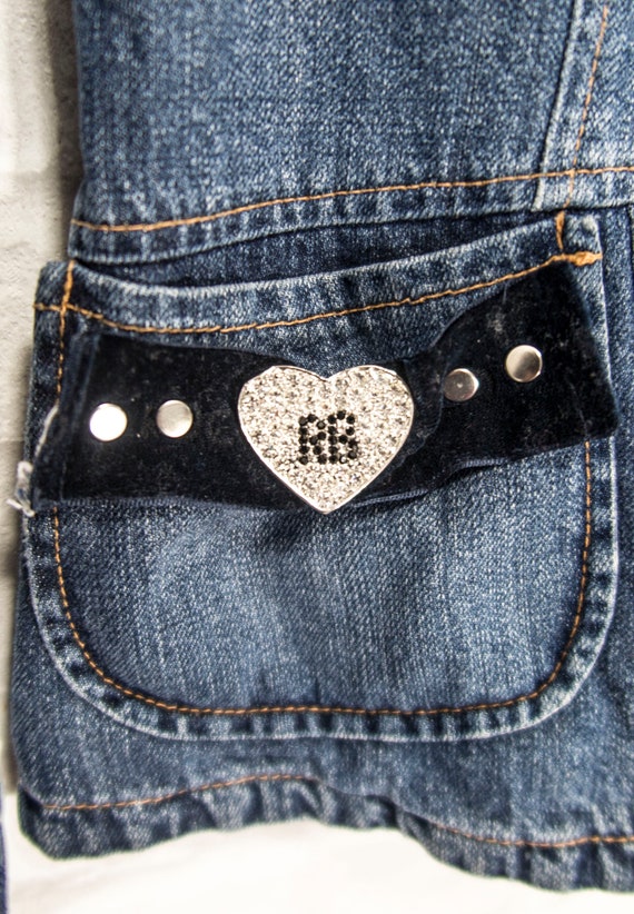 Roccobarocco Denim Jeans Jacket Blazer Rhinestones
