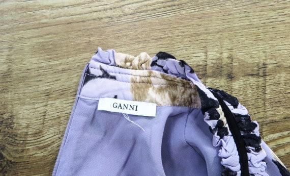 GANNI Carlton Georgette Floral Shirt Top Blouse L… - image 5