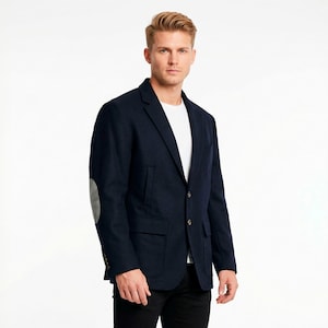 Hackett London Wool Men's Patched Blazer Jacket Size 44 R