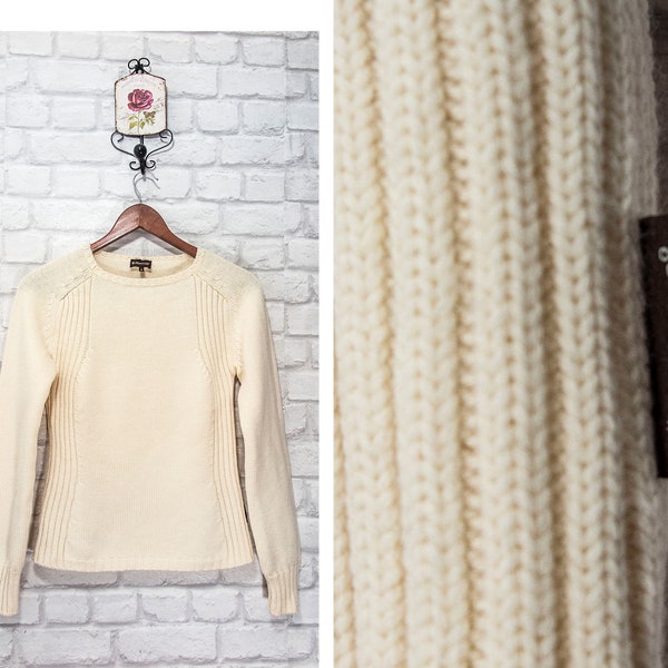 Moncler Vintage Wool Jumper Sweater Pullover Soft Knit Ivory size S