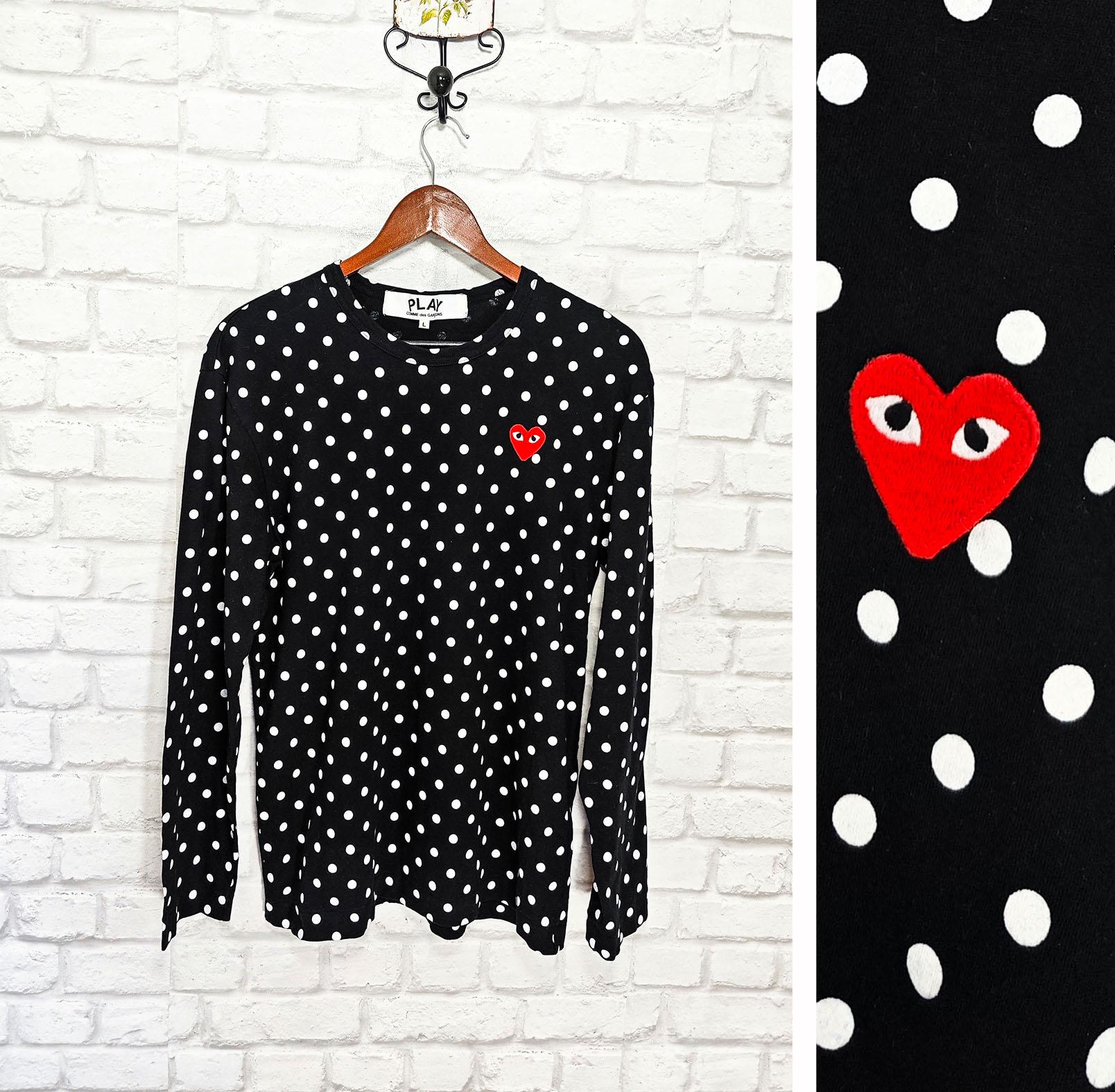 COMME DES GARCONS Polka Dot Long Sleeve Women s Made in Japan Top Size L Etsy Ireland